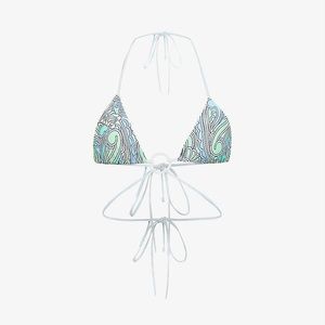 VDM Ziggy Reversible Bikini Top Ocean Swirl Blue Gingham